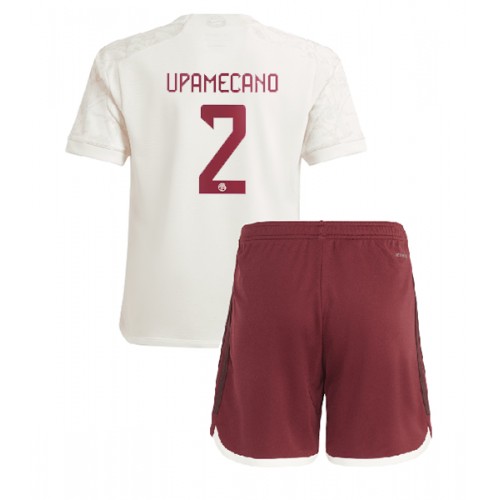 Maillot de foot Bayern Munich Dayot Upamecano #2 Troisième enfant 2023-24 Manches Courte (+ pantalon court)